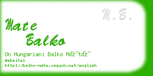 mate balko business card